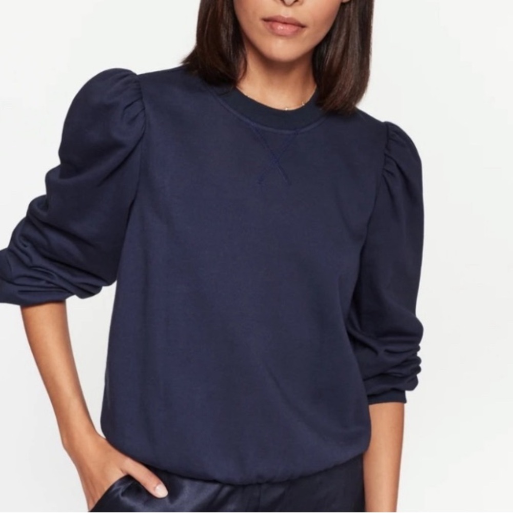 Cami NYC Roberta Puff Sleeve Sweatshirt Navy Size Small